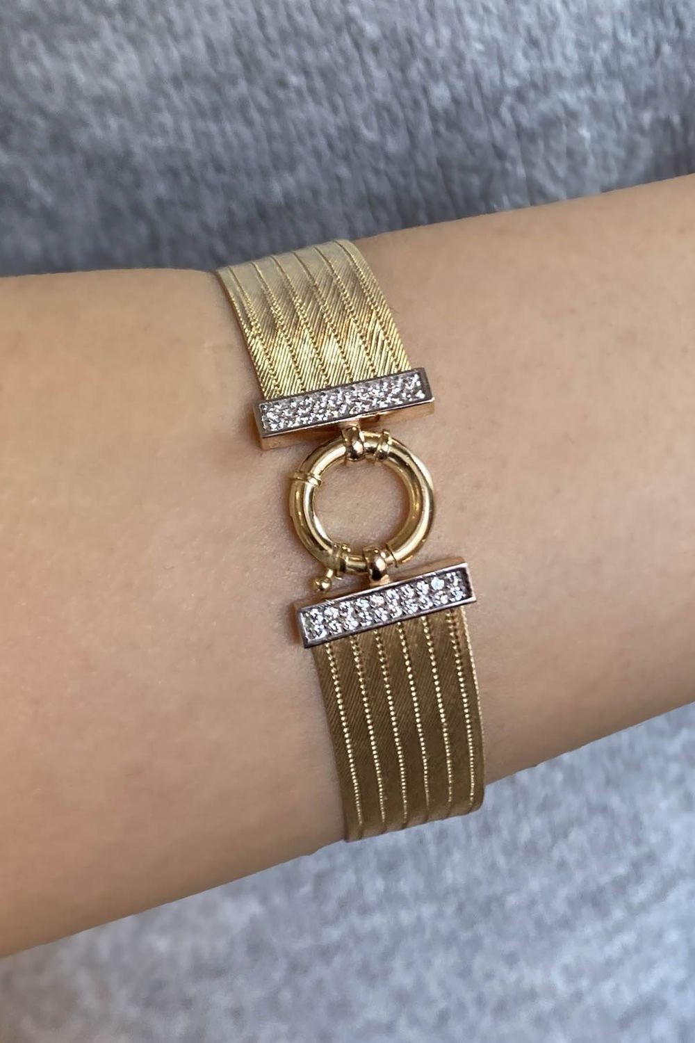 Trabzon Hasırı Altın Bileklik - 7 Sıra Vira