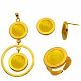 Trabzon Hasır Altın Mini Set Yuvarlak 1