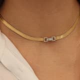 Trabzon Hasırı Altın Kolye - 3 Sıra Choker Pırlantalı 1
