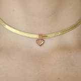 Trabzon Hasırı Altın Kolye - 3 Sıra Kalp Choker 3