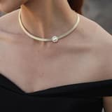 Trabzon Hasırı Altın Kolye - 3 Sıra Choker İnci 6