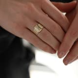Pırlantalı Elegant Diamond Altın Yüzük 5 Sıra Saten 4