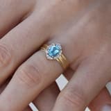 Trabzon Hasırı Altın Yüzük - Pırlantalı Topaz 2