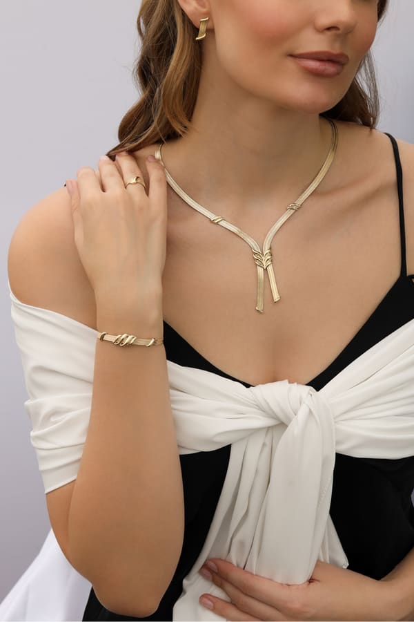 Trabzon Hasır Altın Set Choker Vadi