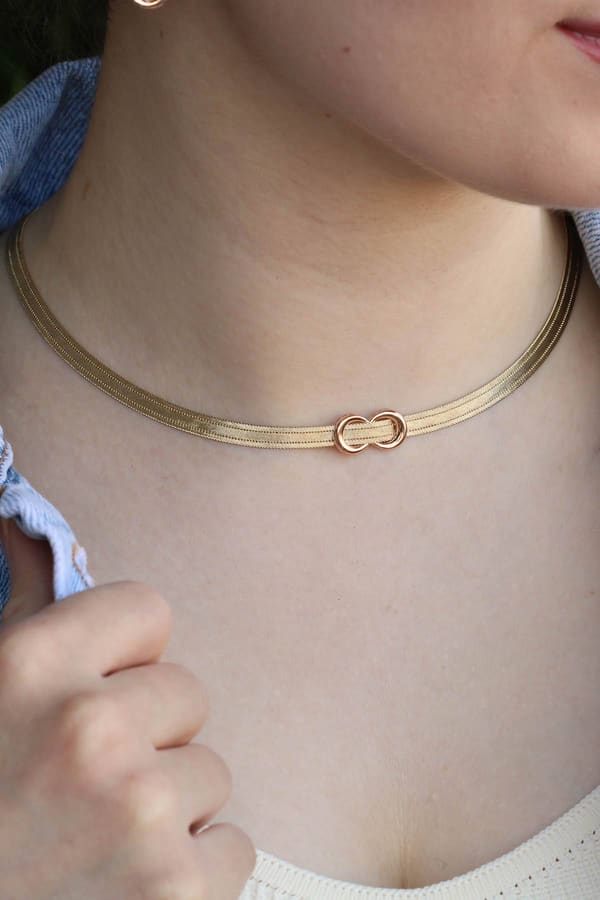 Trabzon Hasırı Altın Kolye - 3 Sıra Choker Sotka