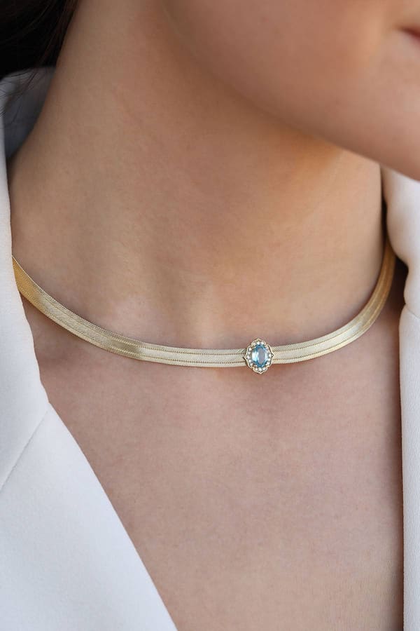 Trabzon Hasırı Altın Kolye - 3 Sıra Choker