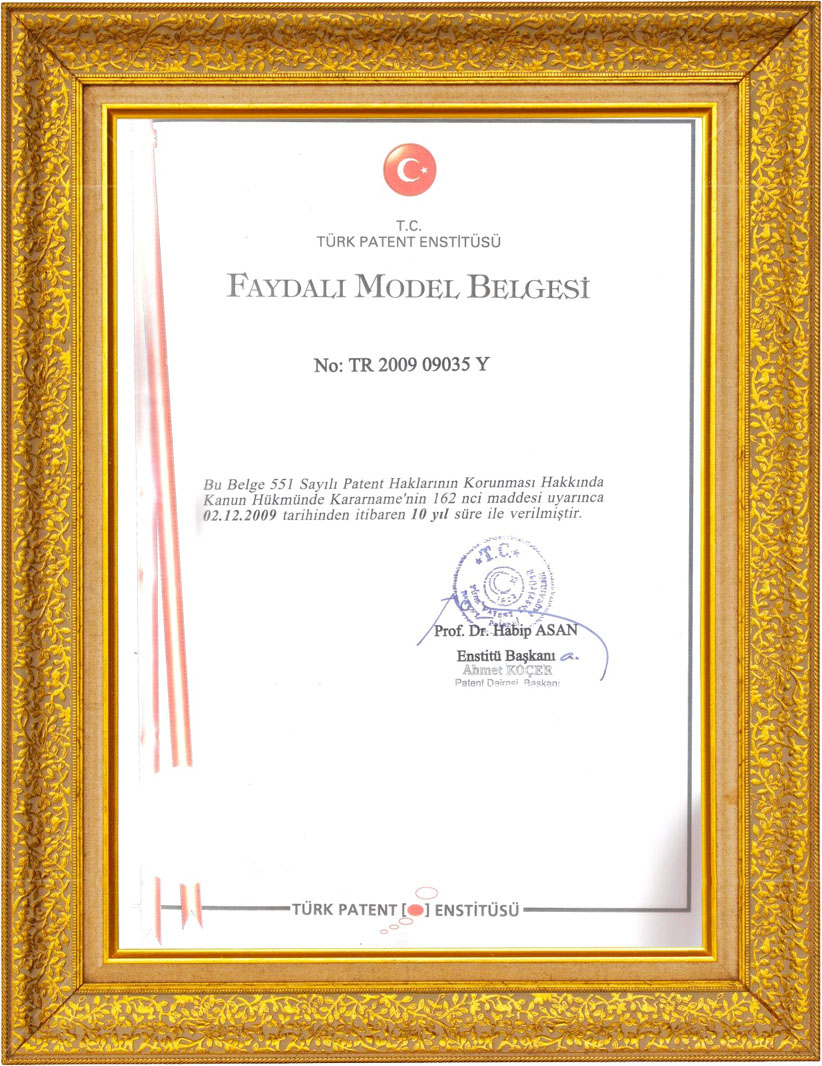 Elizi Trabzon Hasır TPE Faydalı Model Belgesi