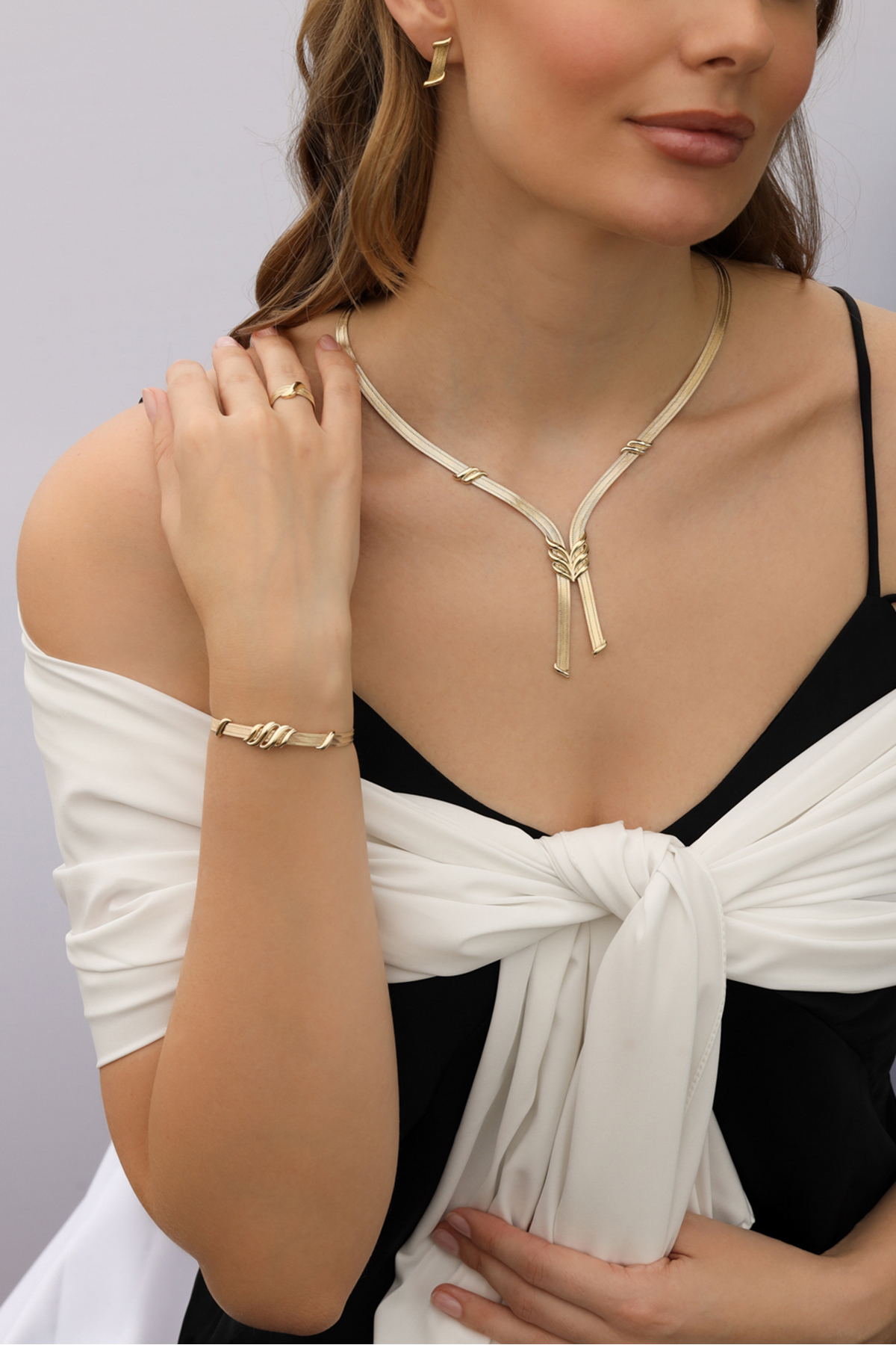 Trabzon Hasır Altın Set Choker Vadi